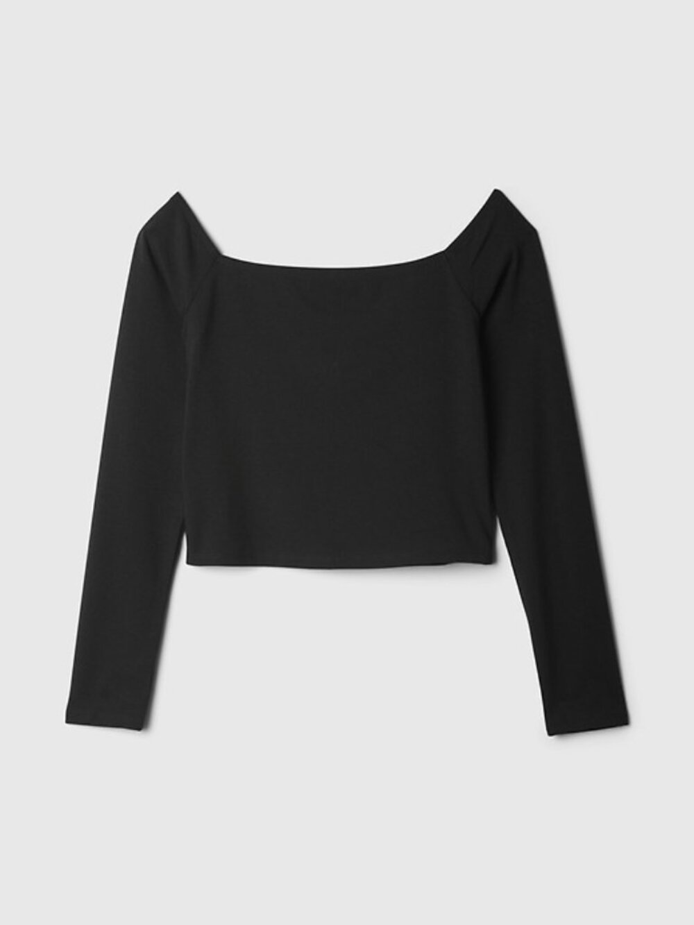 NWOT GAP Off Shoulder Long Sleeve Cropped Tee - Black - XS Petite